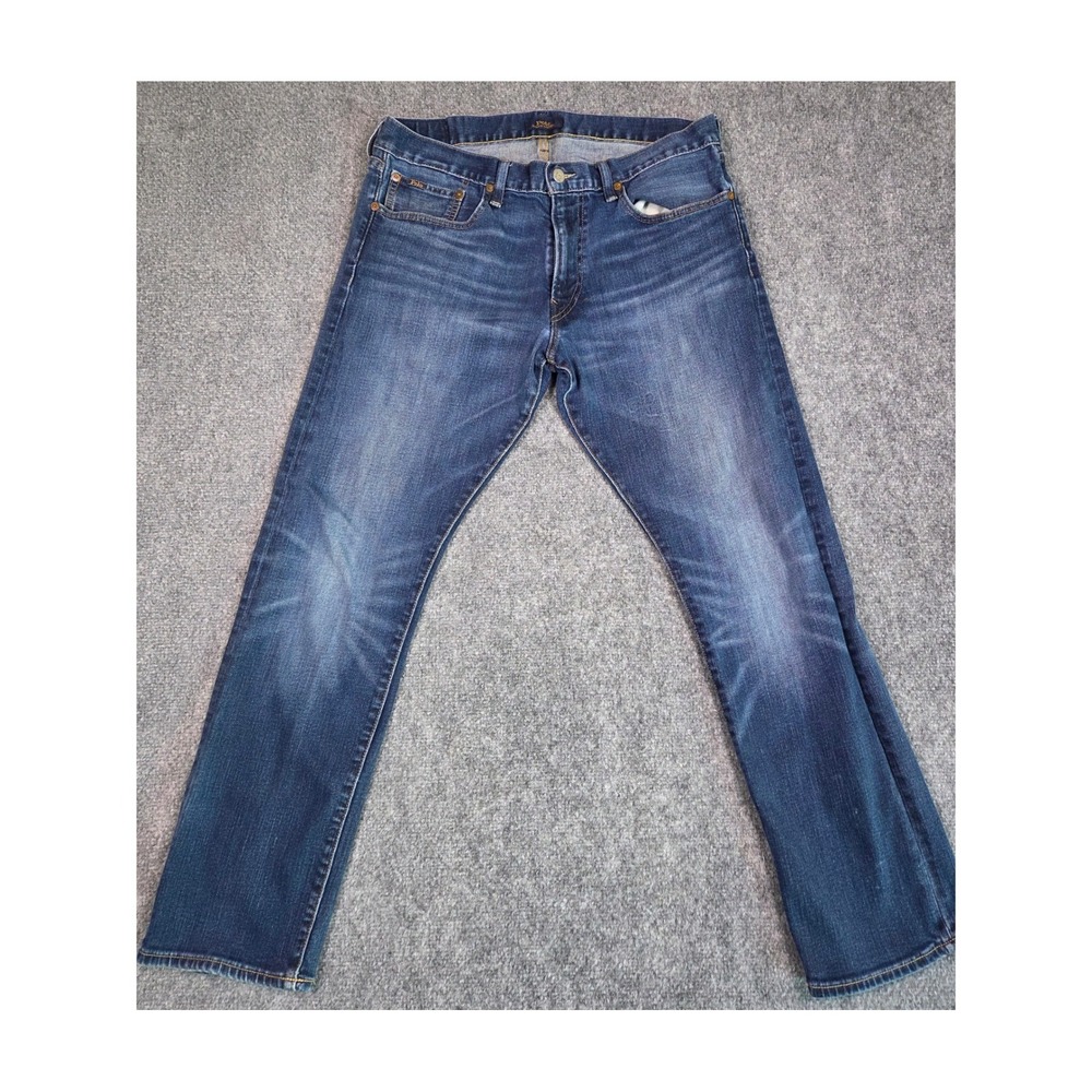 Polo Ralph Lauren‎ Jeans Mens 35x31 Blue Medium Wash Straight Leg Denim Stretch